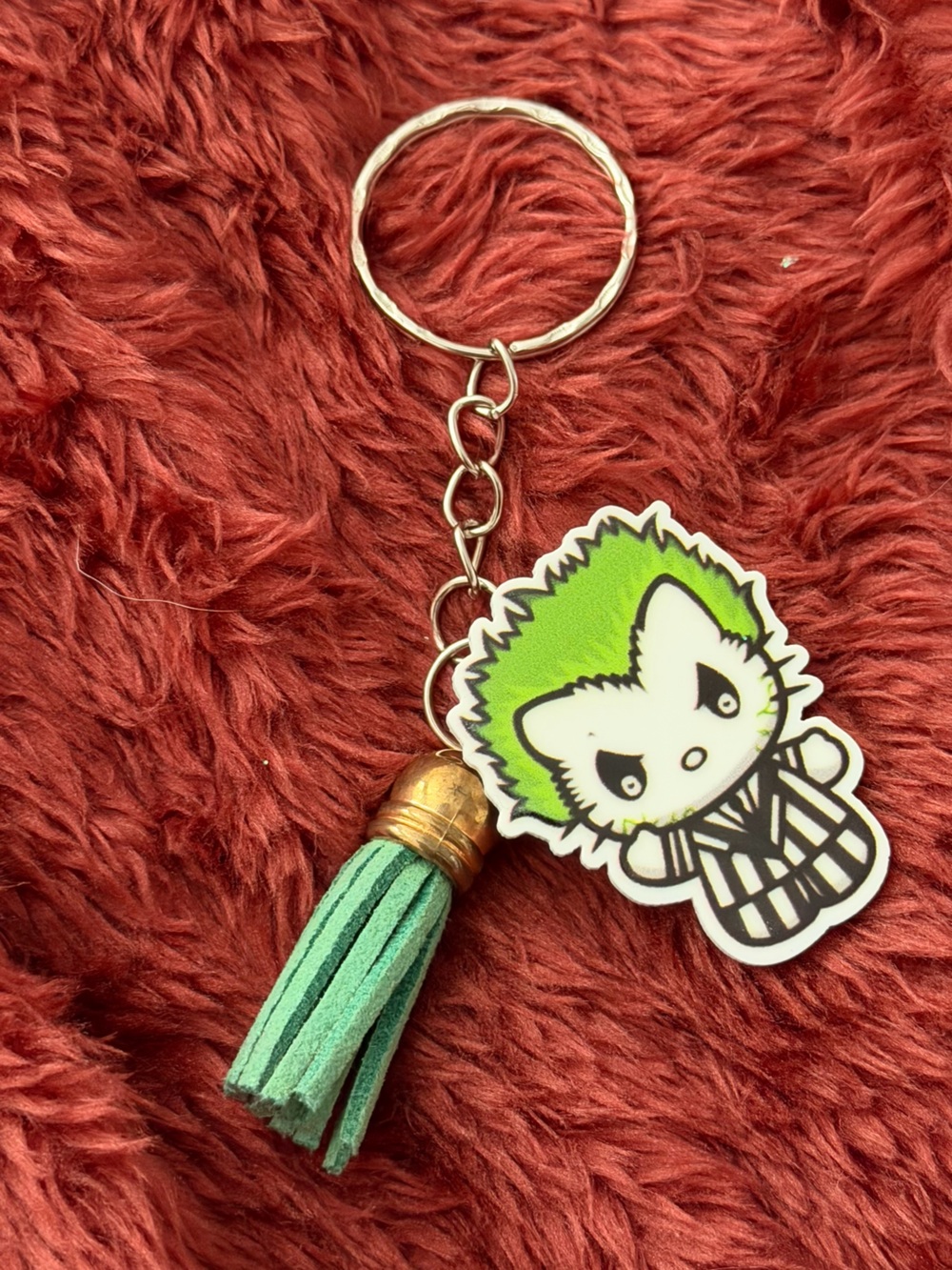 Green Character Tassel Keychain